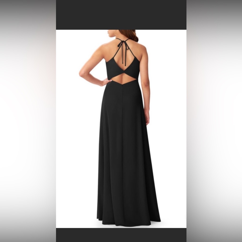 Azazie black Bridemaid dress size 0, worn once and dry cleaned